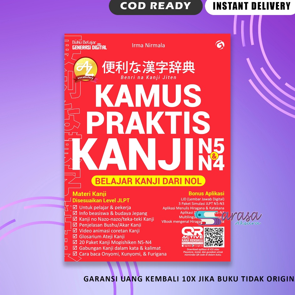 Buku Kamus Praktis Kanji N5 N4 Belajar Kanji Dari Nol
