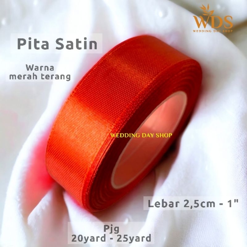 

WDS PITA SATIN MERAH TERANG LIS 2,5CM - 1"INCH