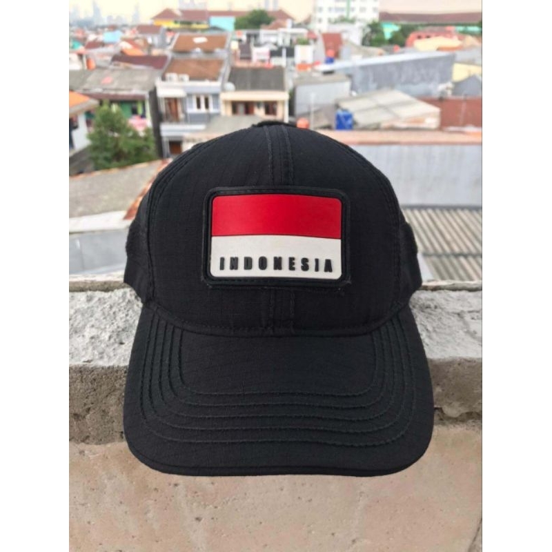 Topi tactical hitam + Perekat / Topi army / Topi velcro hitam