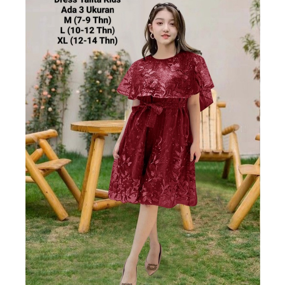 Dress Anak Perempuan Remaja Terbaru Full Brokat Mutiara Dress Talita Kids 714 Tahun Gaun Remaja Mode