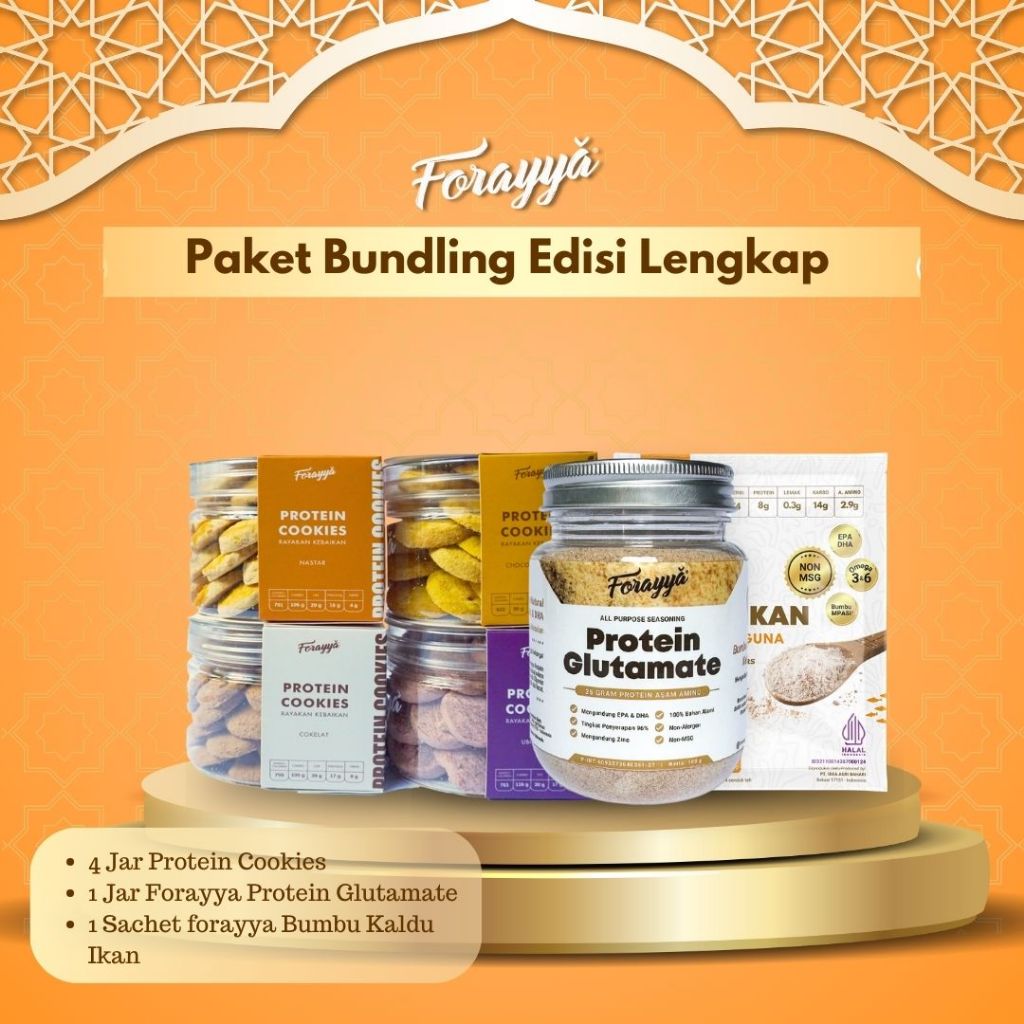 

Paket Bundling Protein Cookies Jar + Glutamate + Bumbu Kaldu Ikan Tinggi Protein
