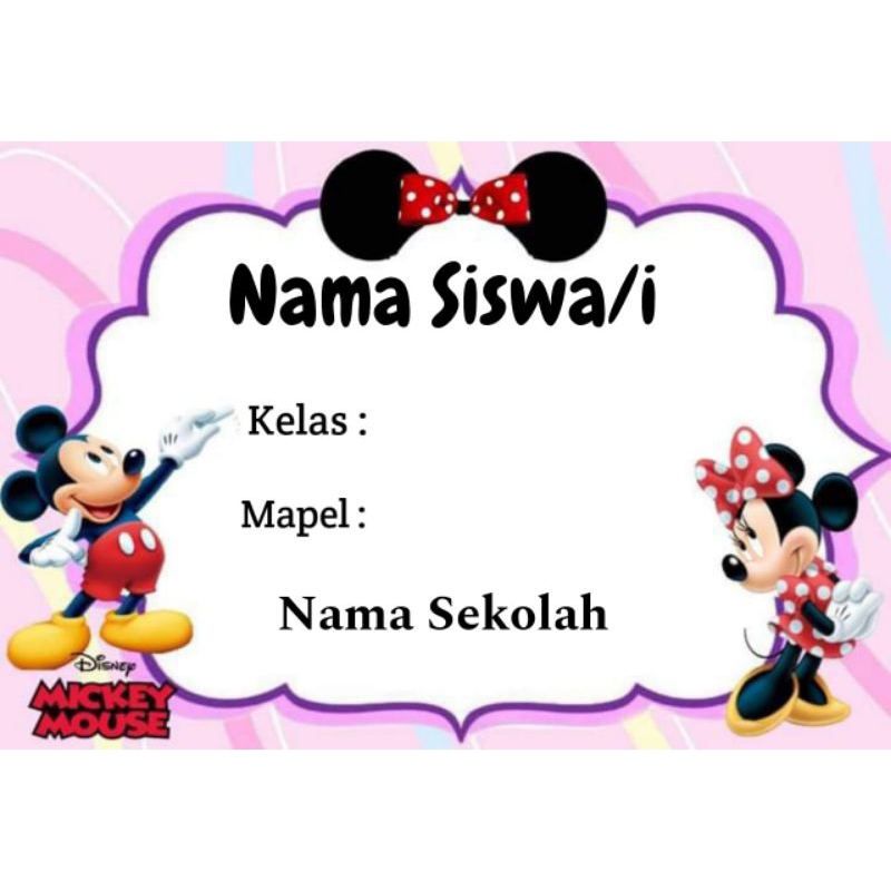 

(ISI 50) STIKER LABEL BUKU MOTIF MICKEY MOUSE WARNA PINK