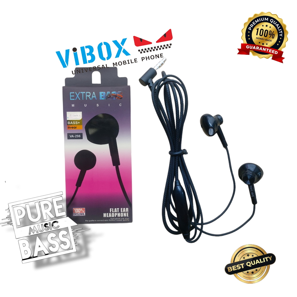 Headset Philips VA298 ExtraBass Earphone Philips VA-298 Music Pure Bass With Mic jack 3.5mm Universa