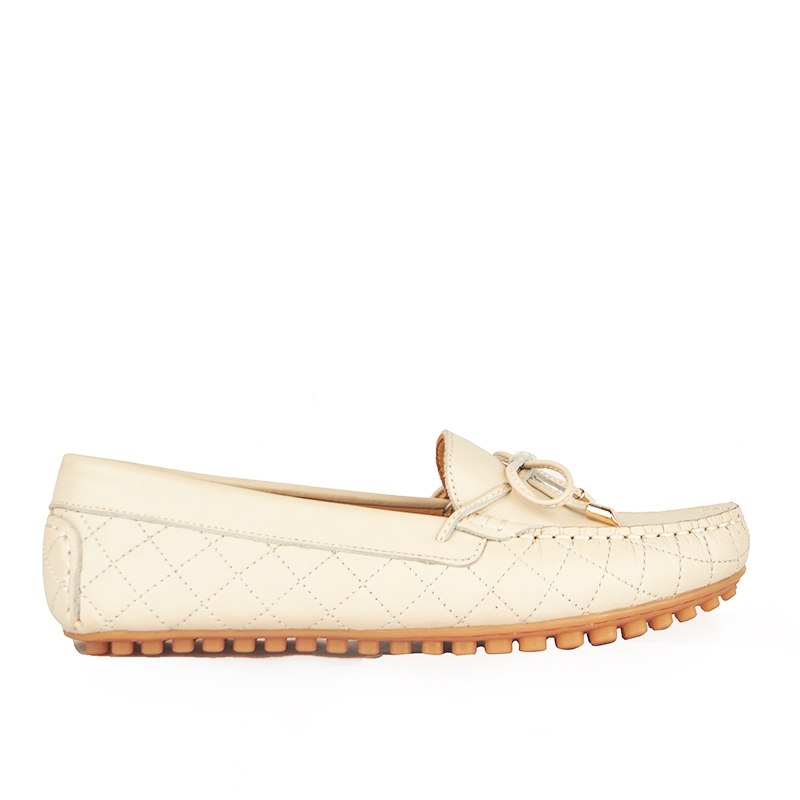 Sepatu Casual Wanita Loafer Moccasin Gino Mariani Estelle Putih