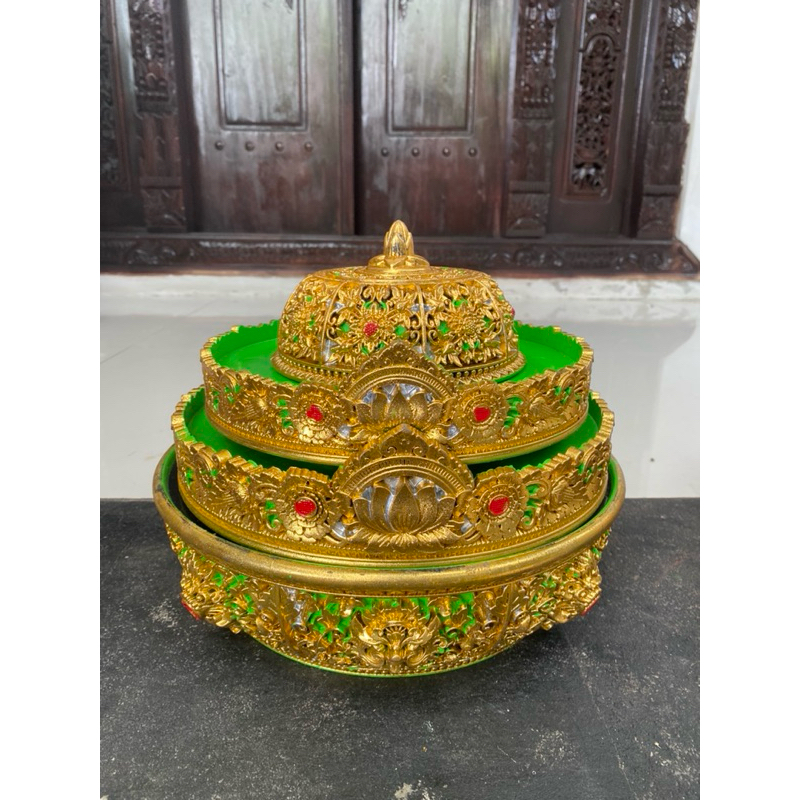 Bokor bulat susun 2 bahan melamin