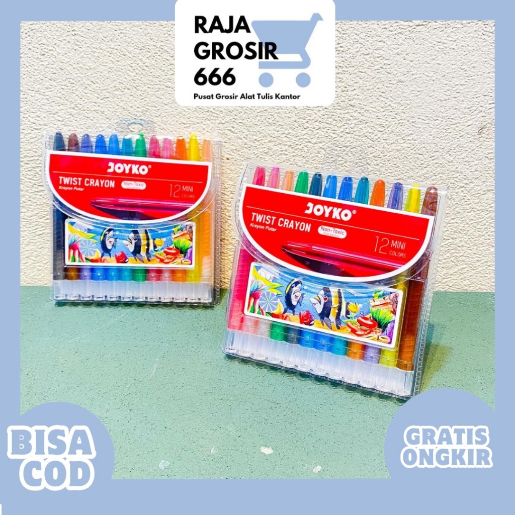 

Crayon Warna / Krayon Putar Mini Twist Crayon 12 pcs Joyko TWCR / Joyko 12 pcs / Alat Mewarnai / Alat Menggambar / Krayon putar