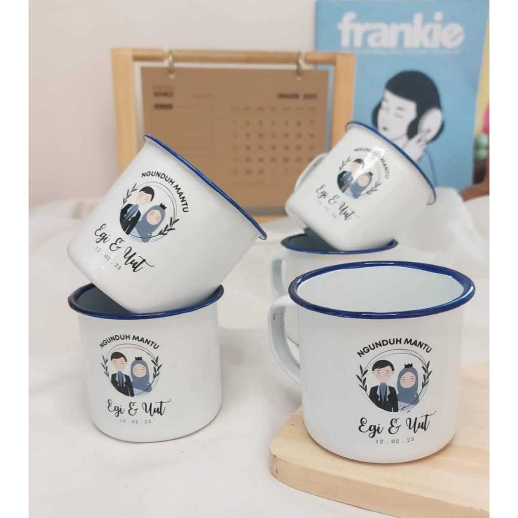 MUG ENAMEL / MUG CUSTOM / MUG WEDDING / MUG DECAL