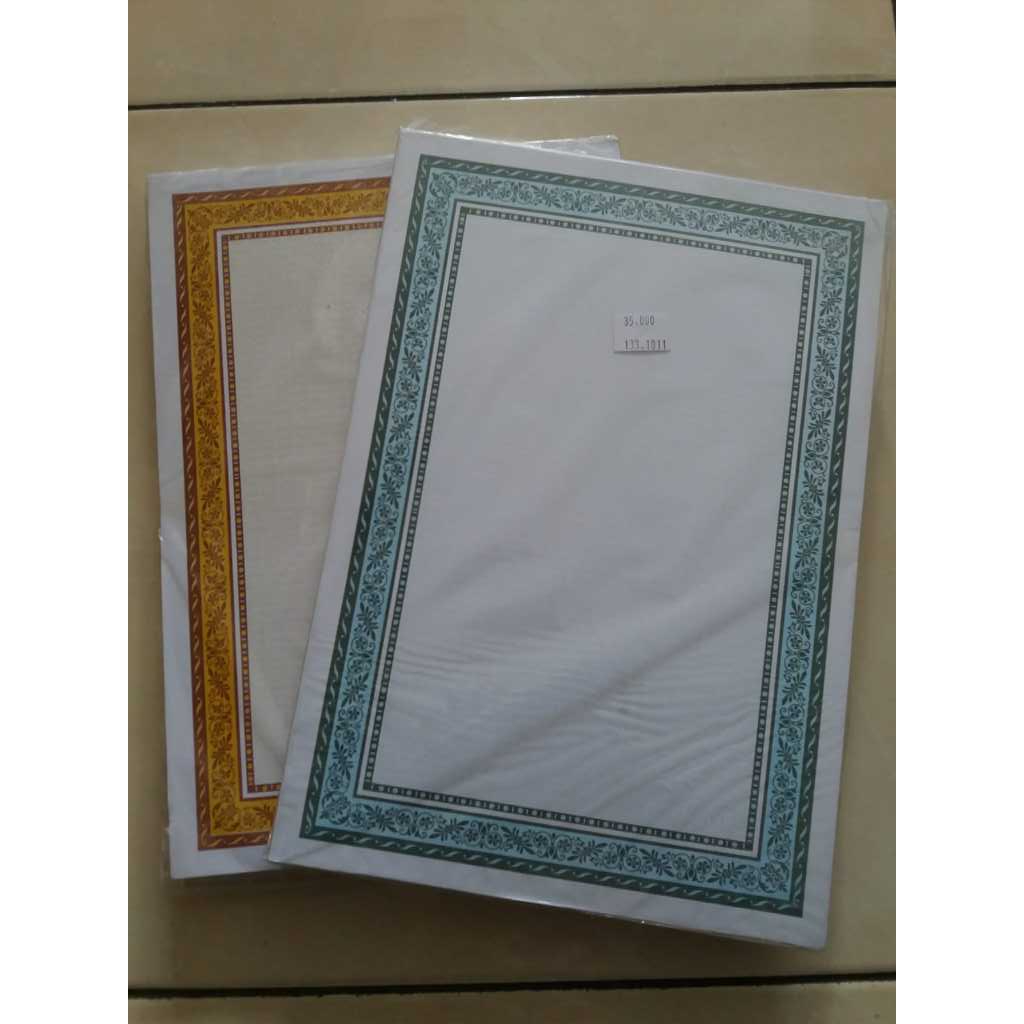 

Kertas Piagam A4 / Setifikat / Bingkai Motif / BC / Manila