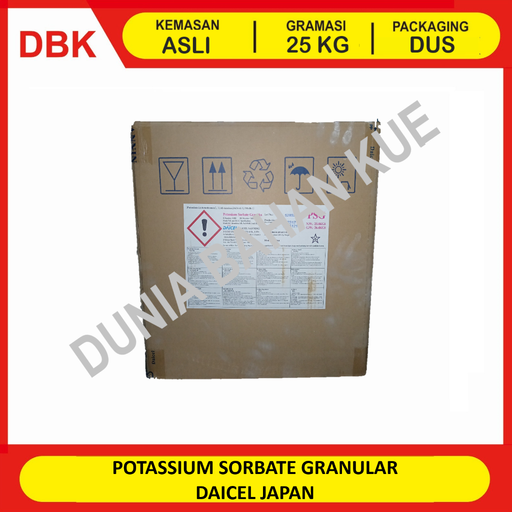 

POTASSIUM SORBATE GRANULAR DAICEL JAPAN - 1 DUS 25 KG / POTASIUM SORBAT GRANULE JEPANG