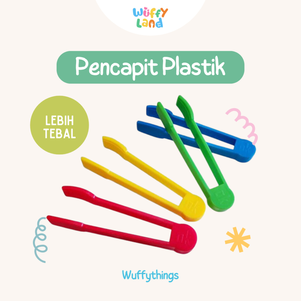 Wuffyland Mainan Pencapit Plastik Twezeer Montessori