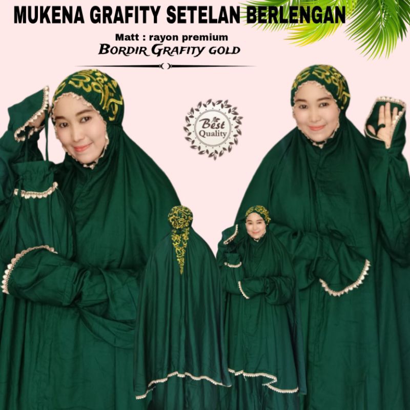 MUKENA GRAFITY SETELAN BERLENGAN