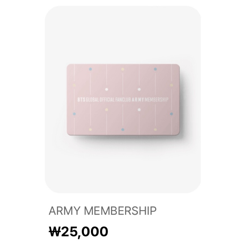 MEMBERSHIP ONLY BTS ARMY