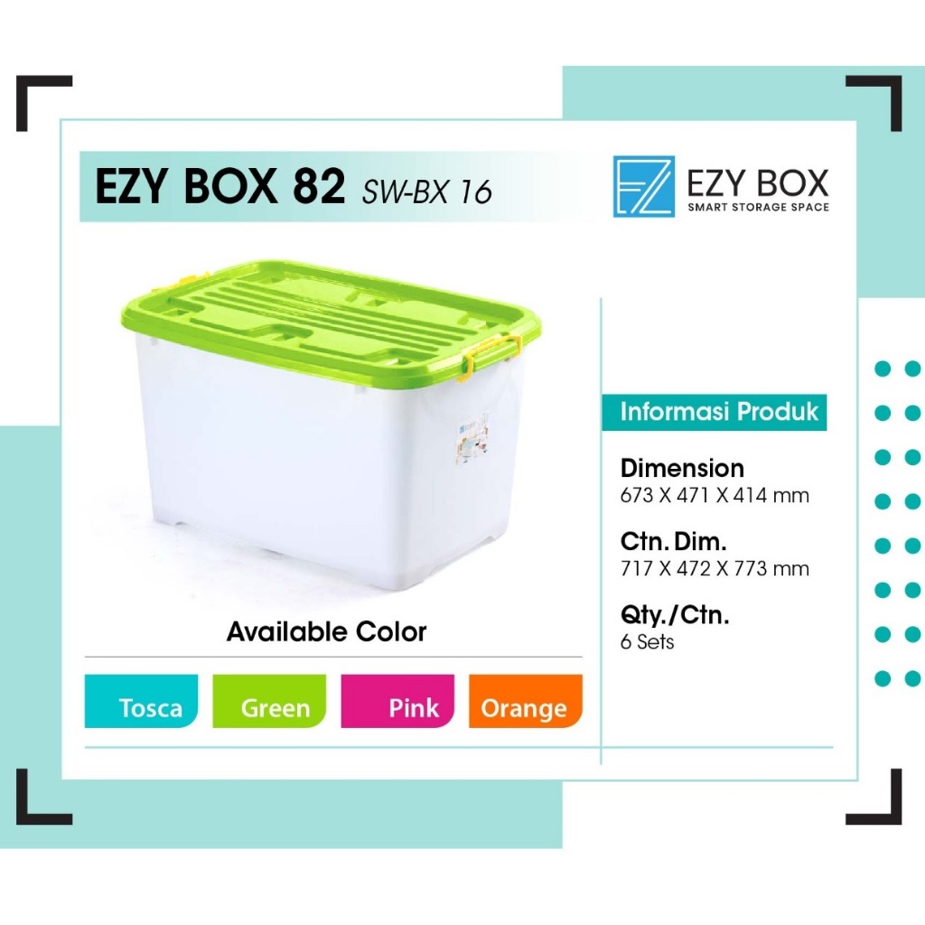 CONTAINER BOX EZY 10-15-30-45-52-75-82-95-130-150 LITER KONTAINER RODA BAHAN SUSU BENING JUMBO BESAR