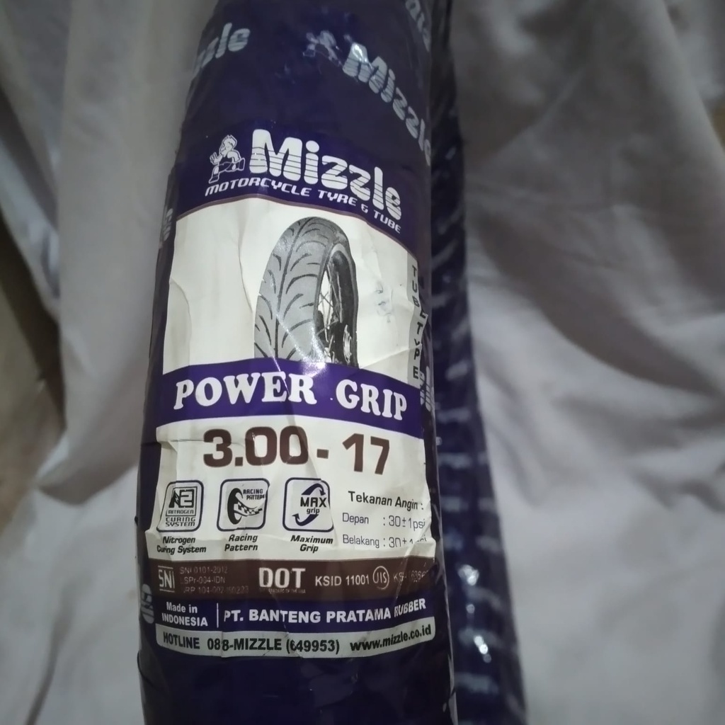 MIZZLE POWER GRIP 300-17 BAN LUAR MOTOR MIZZLE POWER GRIP RING 17 BUKAN TUBLESS