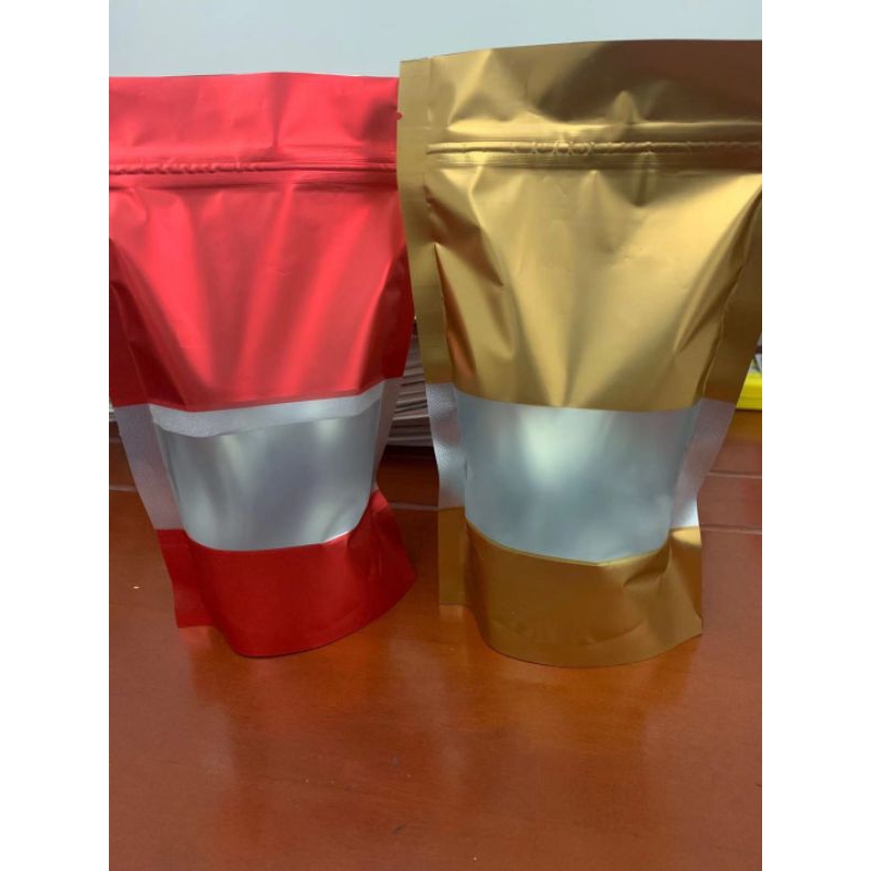 

Standing Pouch Windows Metalized 14 * 22 cm Standing Pouch Kripik - Snack Plastik Zipper