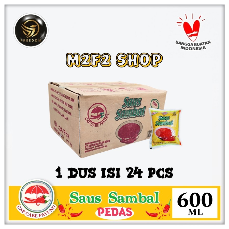 

Cap Cabe Payung Saus Sambal Pedas Bantal | Pouch - 600 ml (Kemasan Karton)