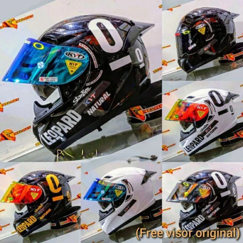Helm full face KYT K2 RIDER solid Paket ganteng Leopard