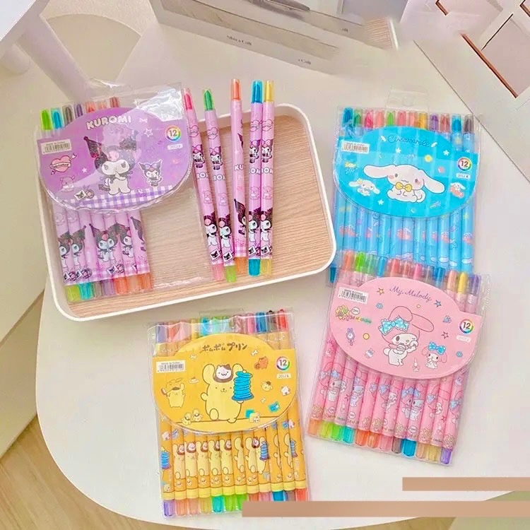 

Crayon Stick Putar isi 12 Warna Crayon Panjang Putar Pensil Warna Crayon Set Mewarnai Anak