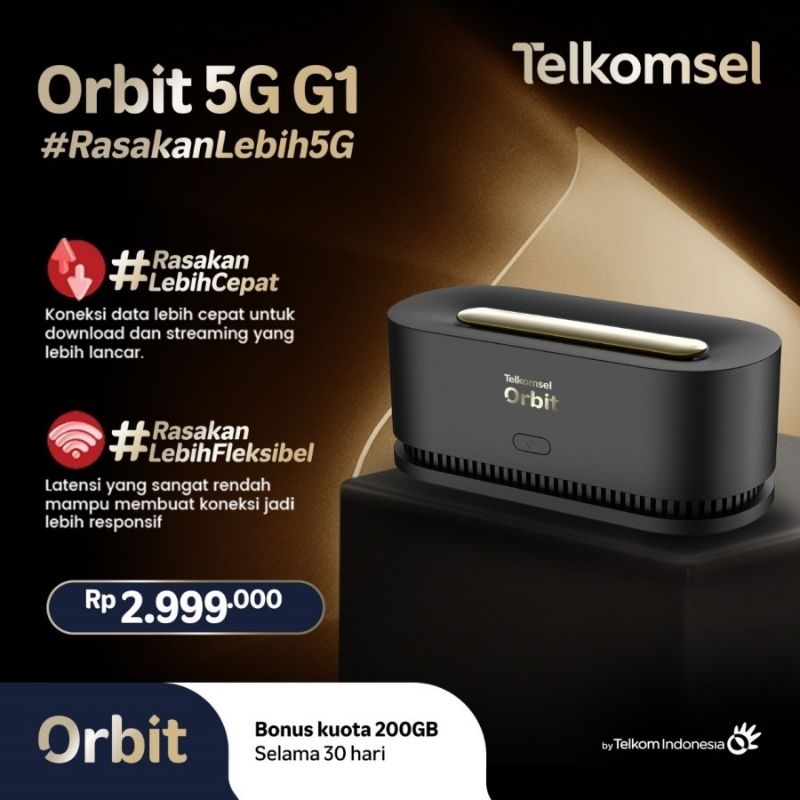 Telkomsel Orbit 5G G1 WiFi 5G Router Modem HighSpeed Free Data 200GB HKM881