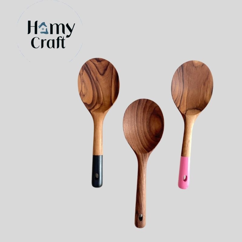 Centong nasi / Centong nasi kayu jati asli tua / Spatula kayu centong irus sutil sodet alat masak be