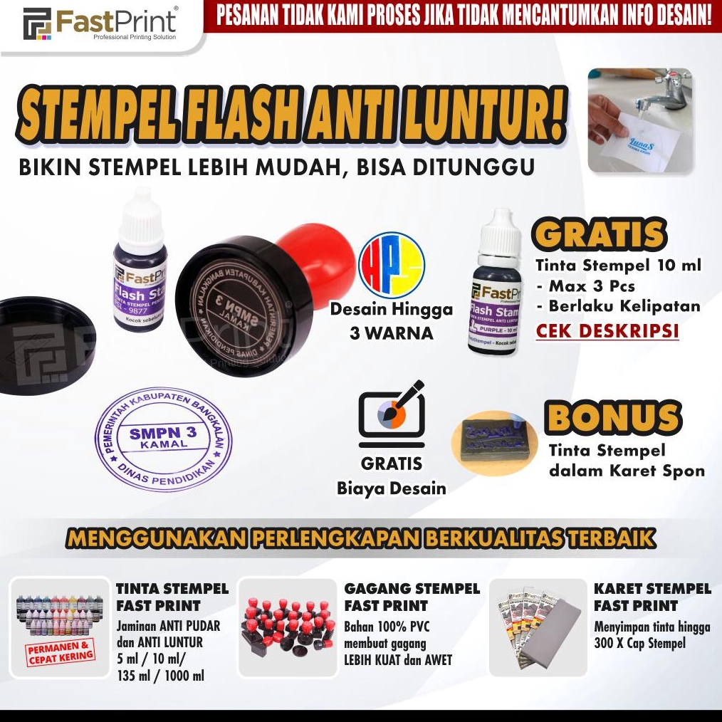 

KODE K27V Pesan Stempel Flash Kilat Murah FREE Desain Bulat