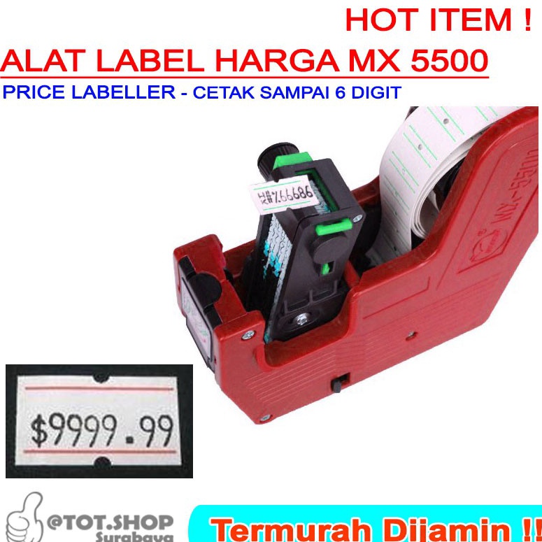 

KODE H2C TERBUKA M 55 ALAT LABEL HARGA PRICE 1BARIS SINGLE LABELLER 8 DIGIT