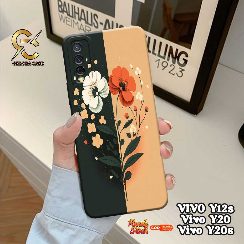 Case Vivo Y12S / Y20 / Y20S - geloracase - Casing Vivo Y12S Vivo Y20 Vivo Y20S - Motif case Bunga - 