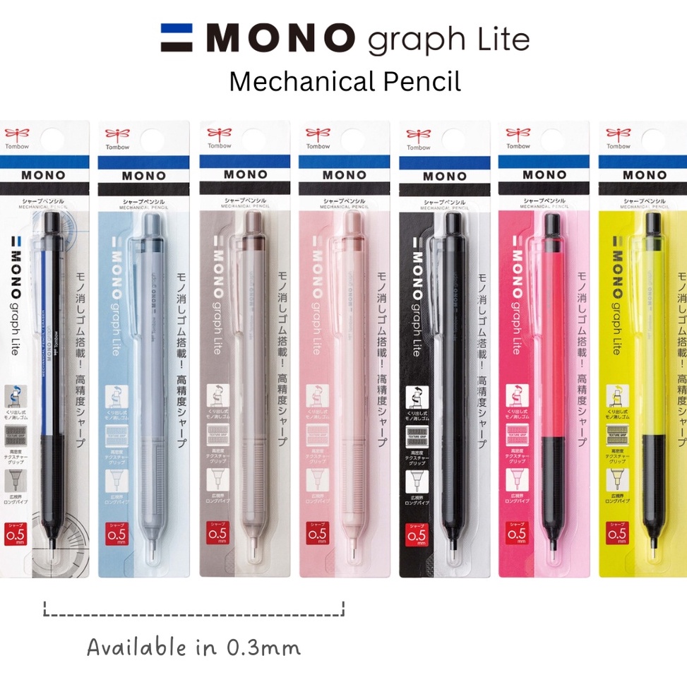 

KODE B79J Tombow Mono Graph Lite Mechanical Pencil for Precise Writing 3mm 5mm Monograph Pensil Mekanik