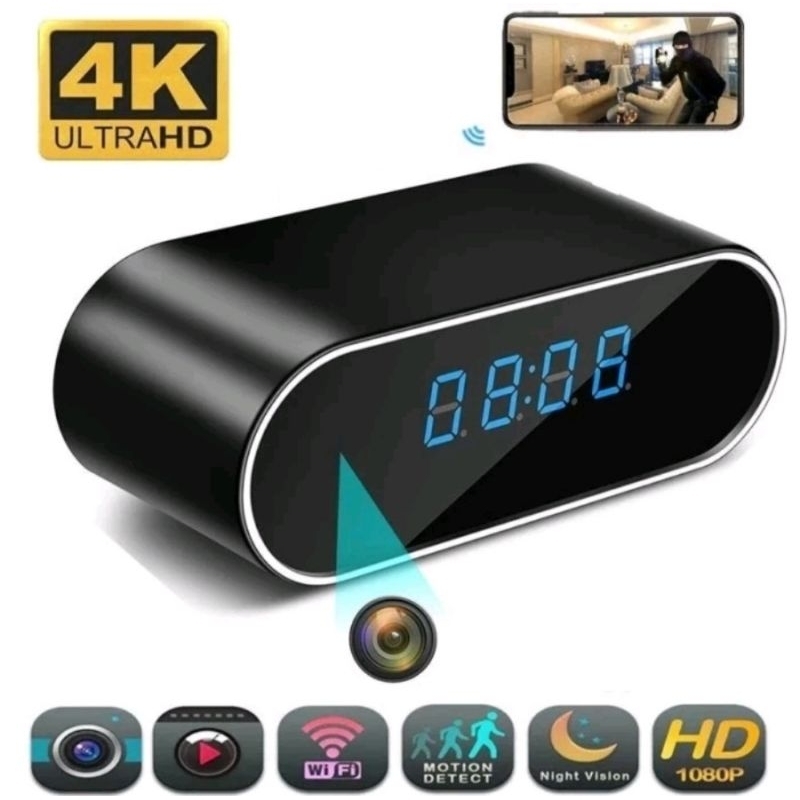 CCTV JAM MEJA KAMERA MINI HD 1080P SPY CL0CK INFRARED NIGHT VISION WIFI MOTION