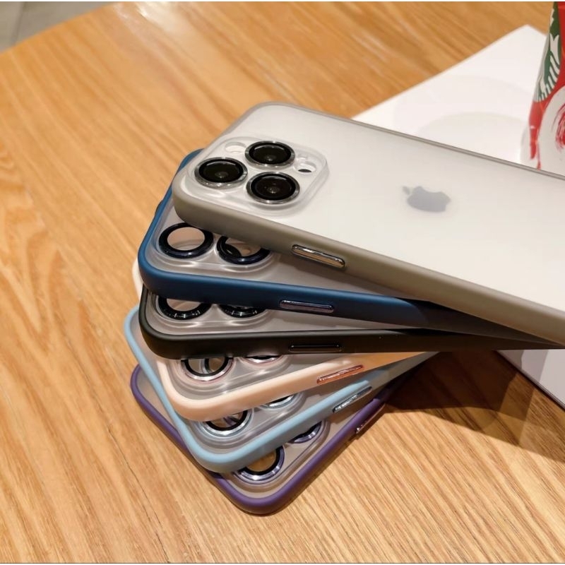 Bumper Matte Case Iphone 12 13 14 15 Pro Max 15+ Plus Camera Glass Protection