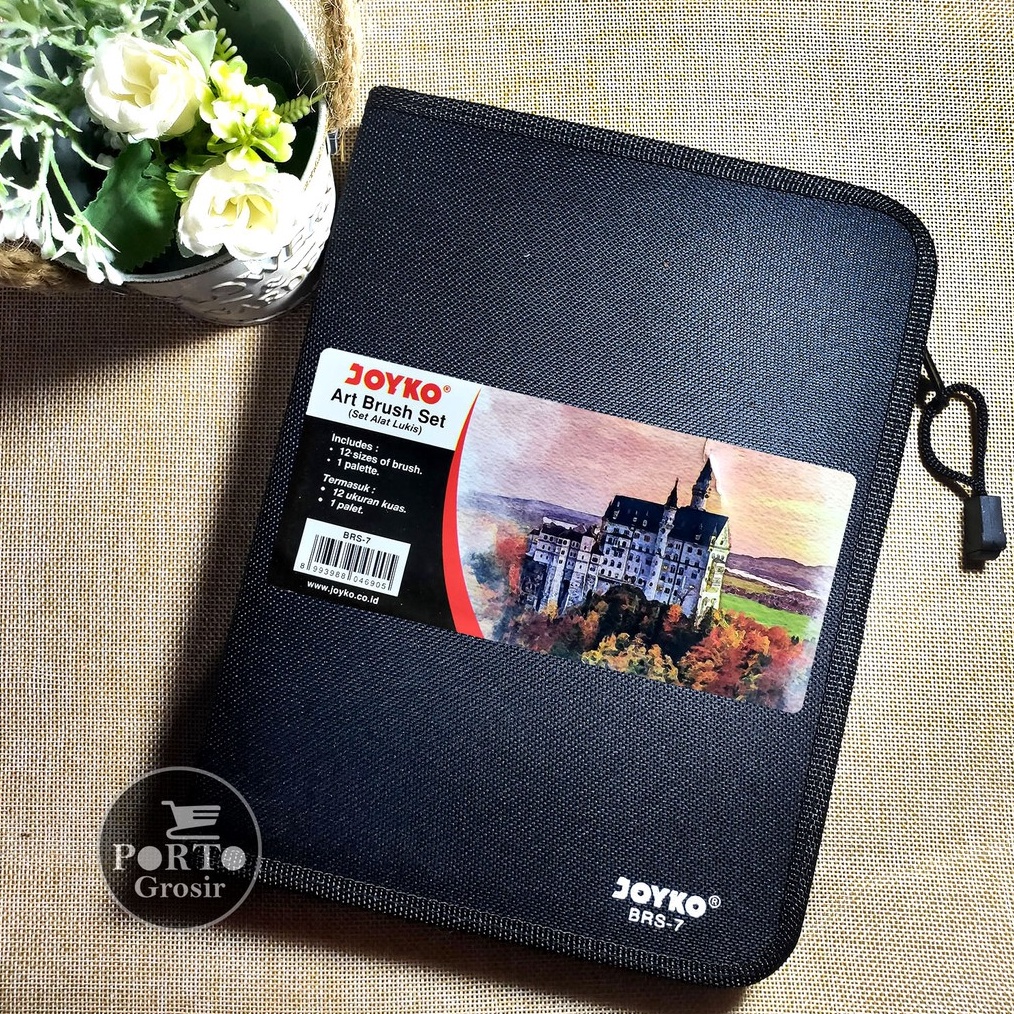 

KODE W66X Joyko Art Brush Palette Set BRS7 Kuas Lukis Palet Alat Seni Lukis BRS7 Tas Wadah Pouch