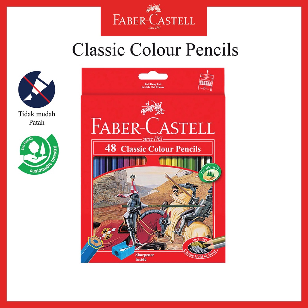 

KODE A4T Toko Faber Castell Pensil Warna Classic 48 Warna Ukuran Panjang Classic Colour Pencil Long
