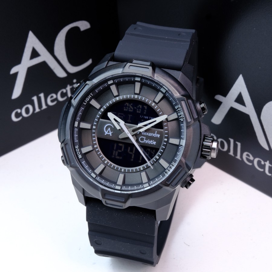 ORIGINAL Jam Tangan Pria Alexandre Christie AC 9375 / AC9375 Garansi 1 Tahun - Tali Rubber