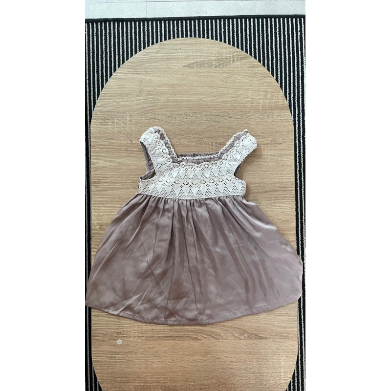 atasan dress anak satin cheek