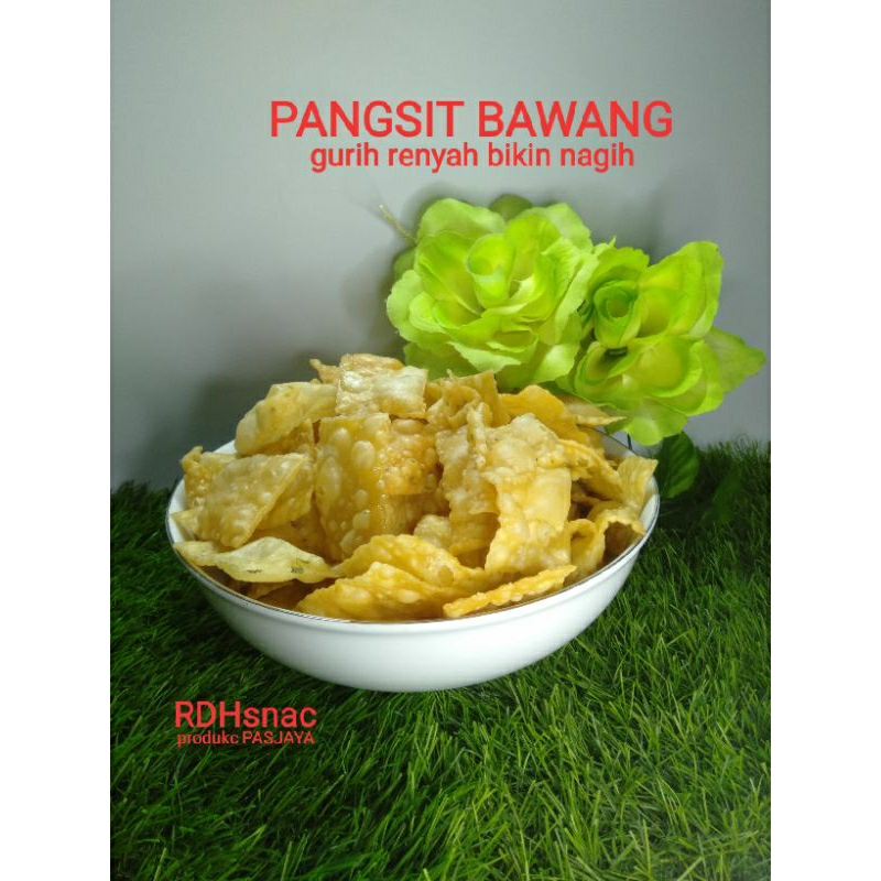 

KRIPIK PANGSIT Goreng Daun BAWANG cemilan renyah gurih bikin nagih