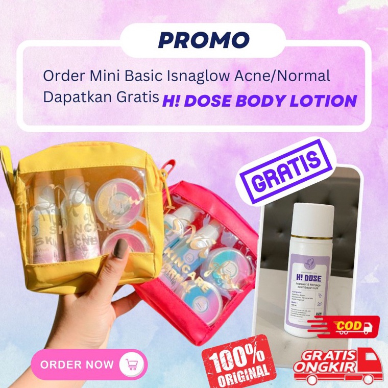 FREE HADIAH ISNA GLOW MINI BESIC SKINCARE BPOM KODE J6B2