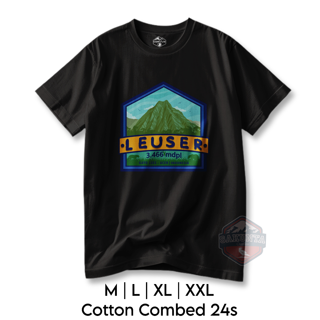 sakunta outdoor kaos pendaki gunung pria dan wanita Tshirt hikking camping gunung leuser logo gunung