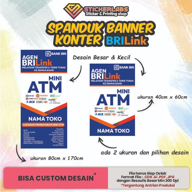 Cetak spanduk Banner Konter / Agen BRILink ATM MINI