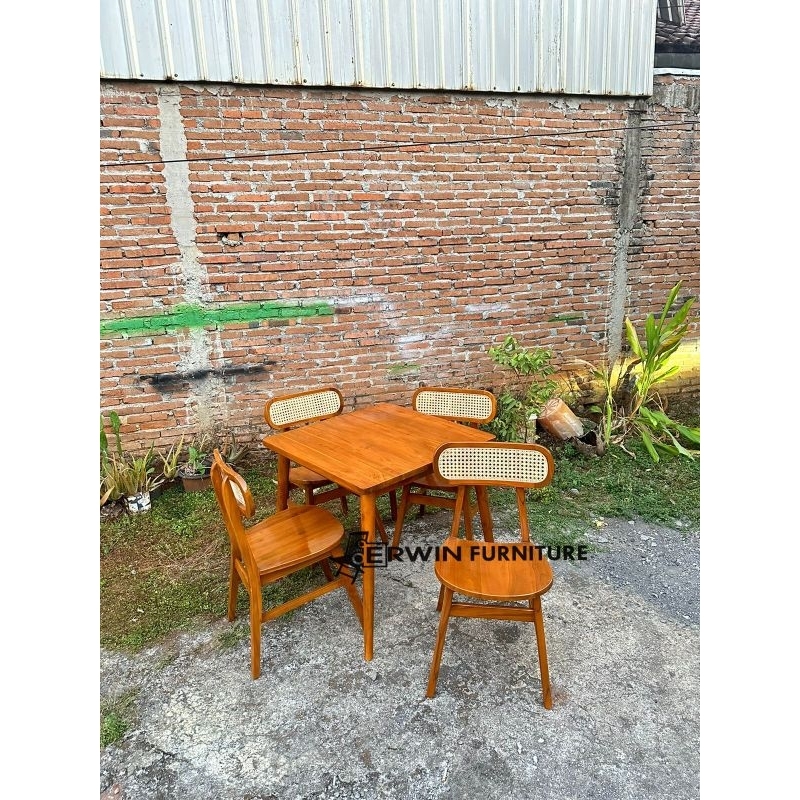 PROMO meja cafe terlaris - promo meja makan cafe terlaris - set meja cafe ropan rotan - kursi cafe r