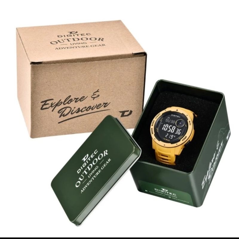 Jam tangan digitec 8100 DS-8100 strap rubber outdoor kuning
