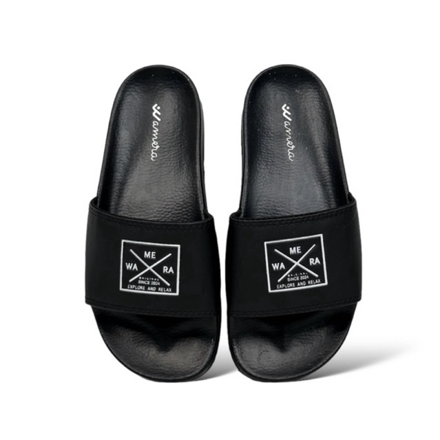 Sandal Slop Unisex Pria Wanita - Sandal Slop Factory Hitam Putih