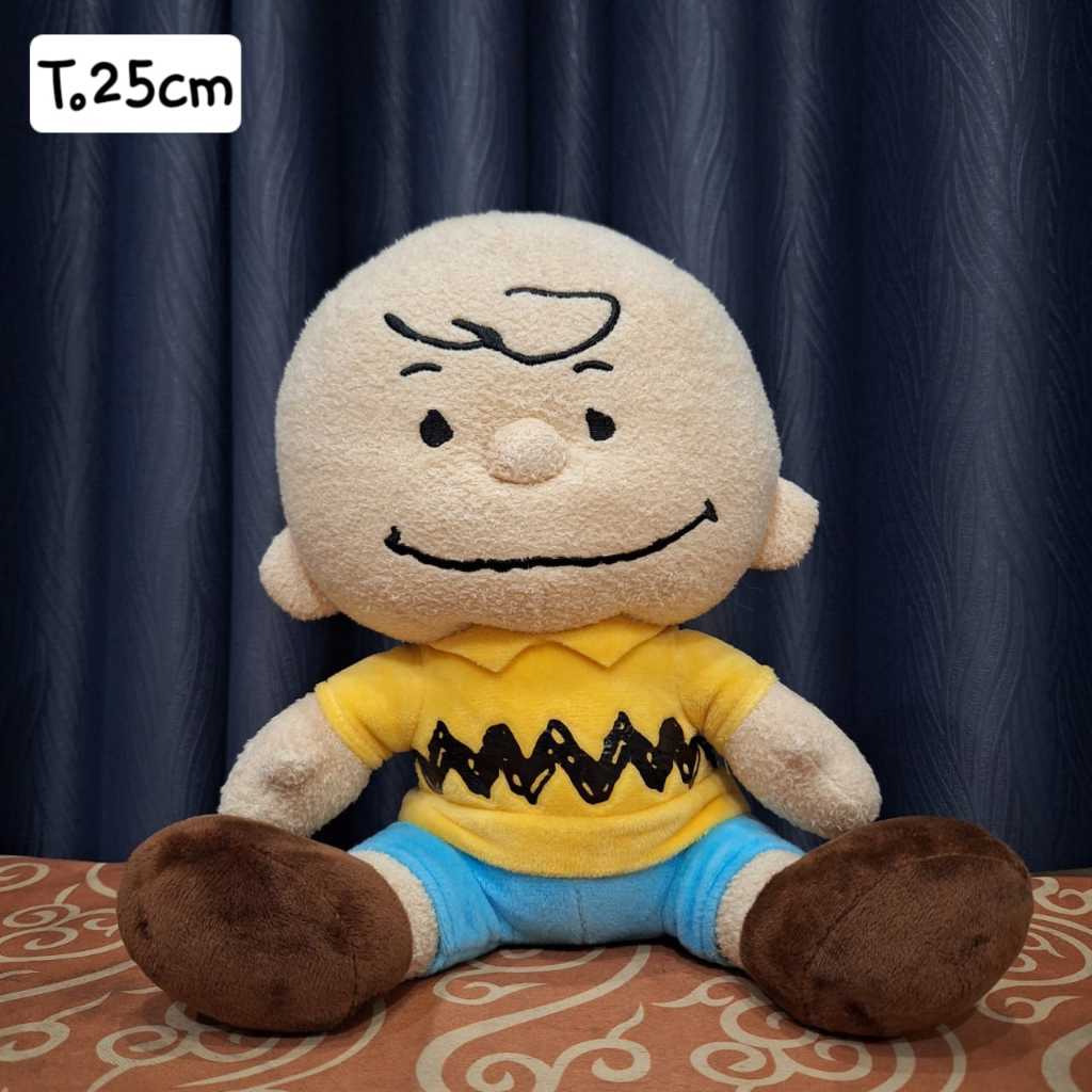 Boneka Charlie Brown Snoopy Duduk Original Cantik Lucu
