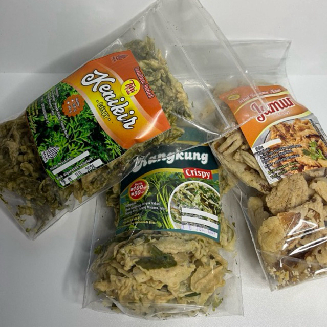 

Promo jajanan umkm lebih murah 3pcs keripik kenikir,kangkung,jamur tiram