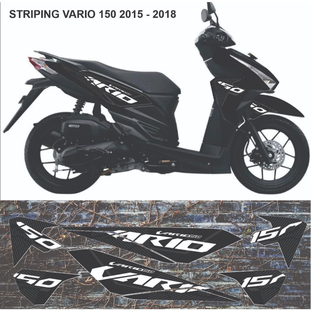 striping vario 150 led body hitam old vario 2015 - 2018 model vietnam