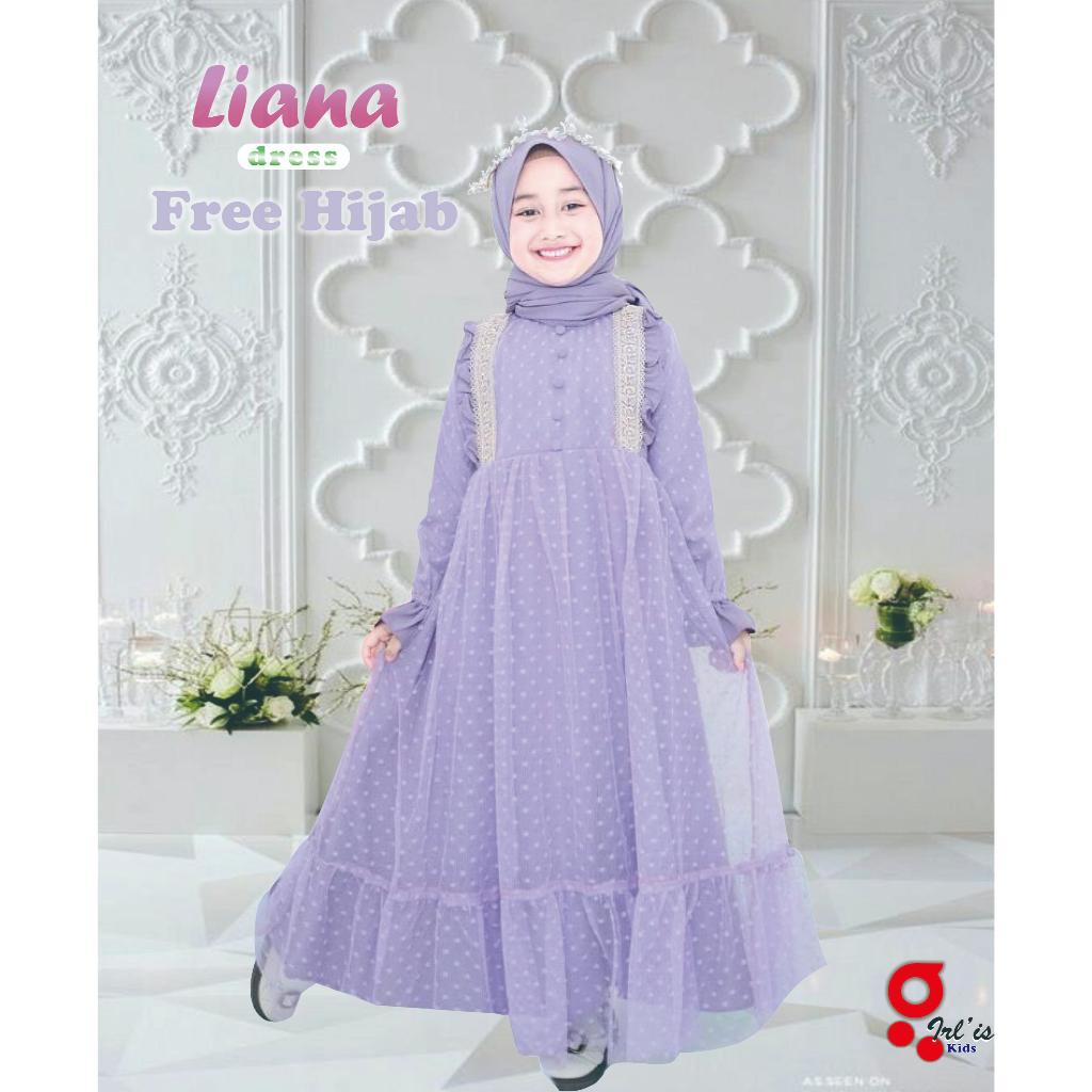 Gamis anak perempuan Meliana 2-11thn / gamis brukat / baju muslim anak perempuan / baju pesta anak m
