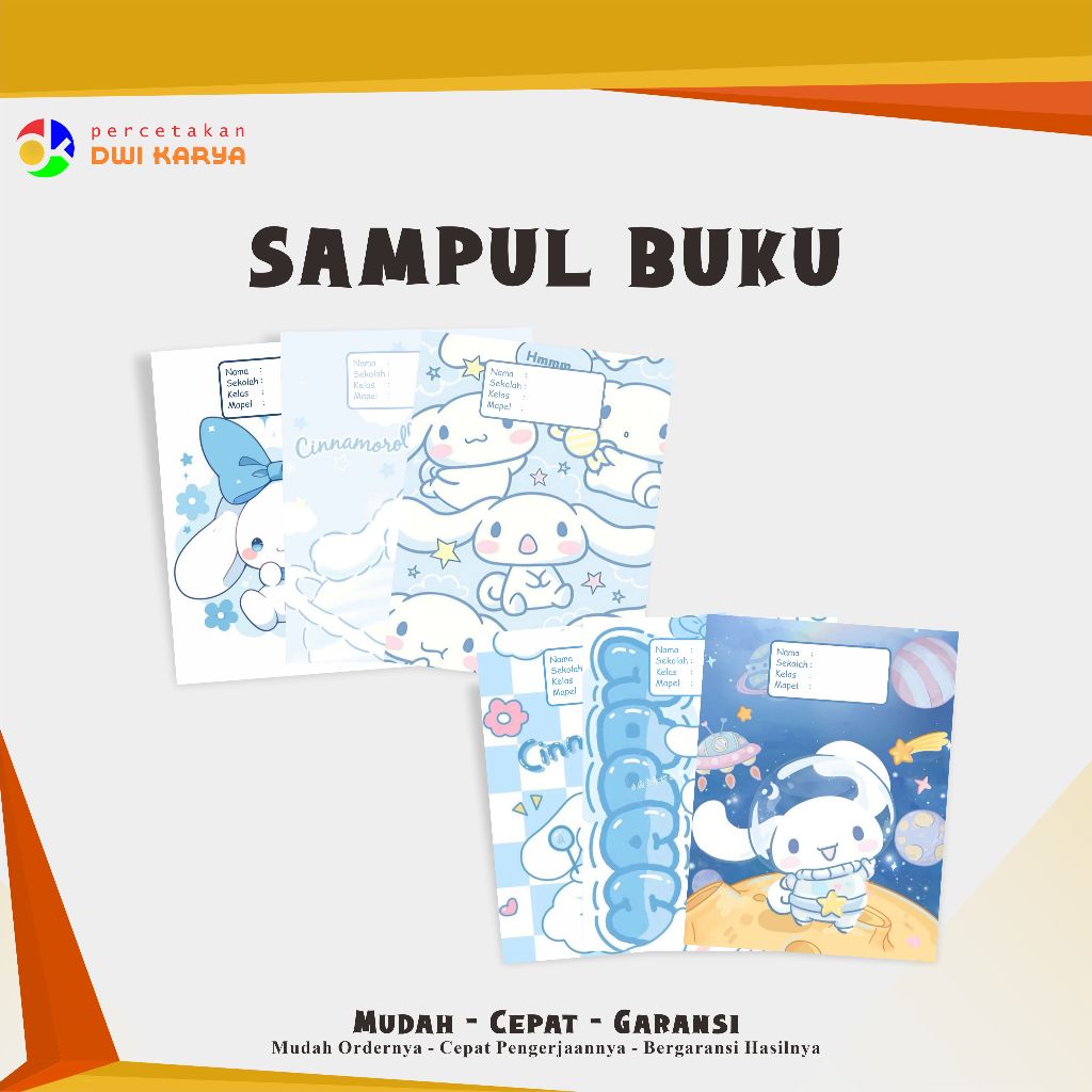 

[PAKET] SAMPUL BUKU CINNAMOROLL 6 LEMBAR SAMPUL BUKU AESTHETIC