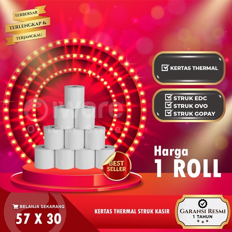 

Iware Kertas Thermal Paper 57 x 30 MM Printer Kasir Premium Quality