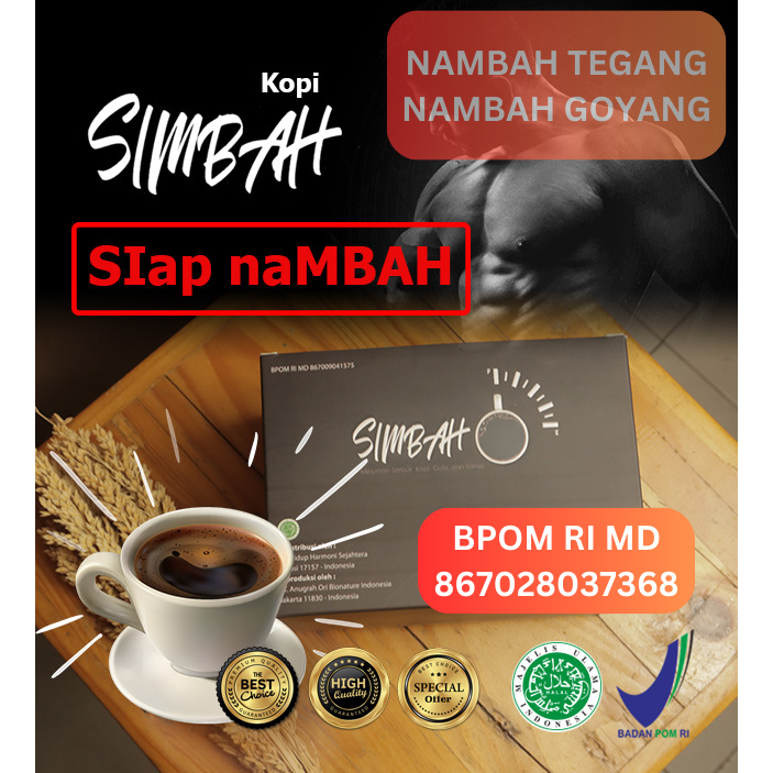 

Kopi Simbah 1 kotak isi 10 sch. BPOM. Siap Nambah, Nambah Tenaga, Nambah Tegang.