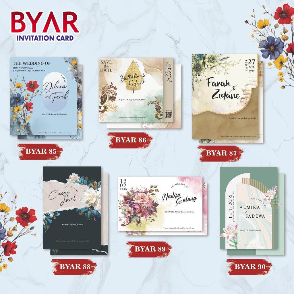 Blangko Undangan atau Kertas Undangan Kosongan Seri Byar 85 Byar 86 Byar 87 Byar 88 Byar 89 Byar 90