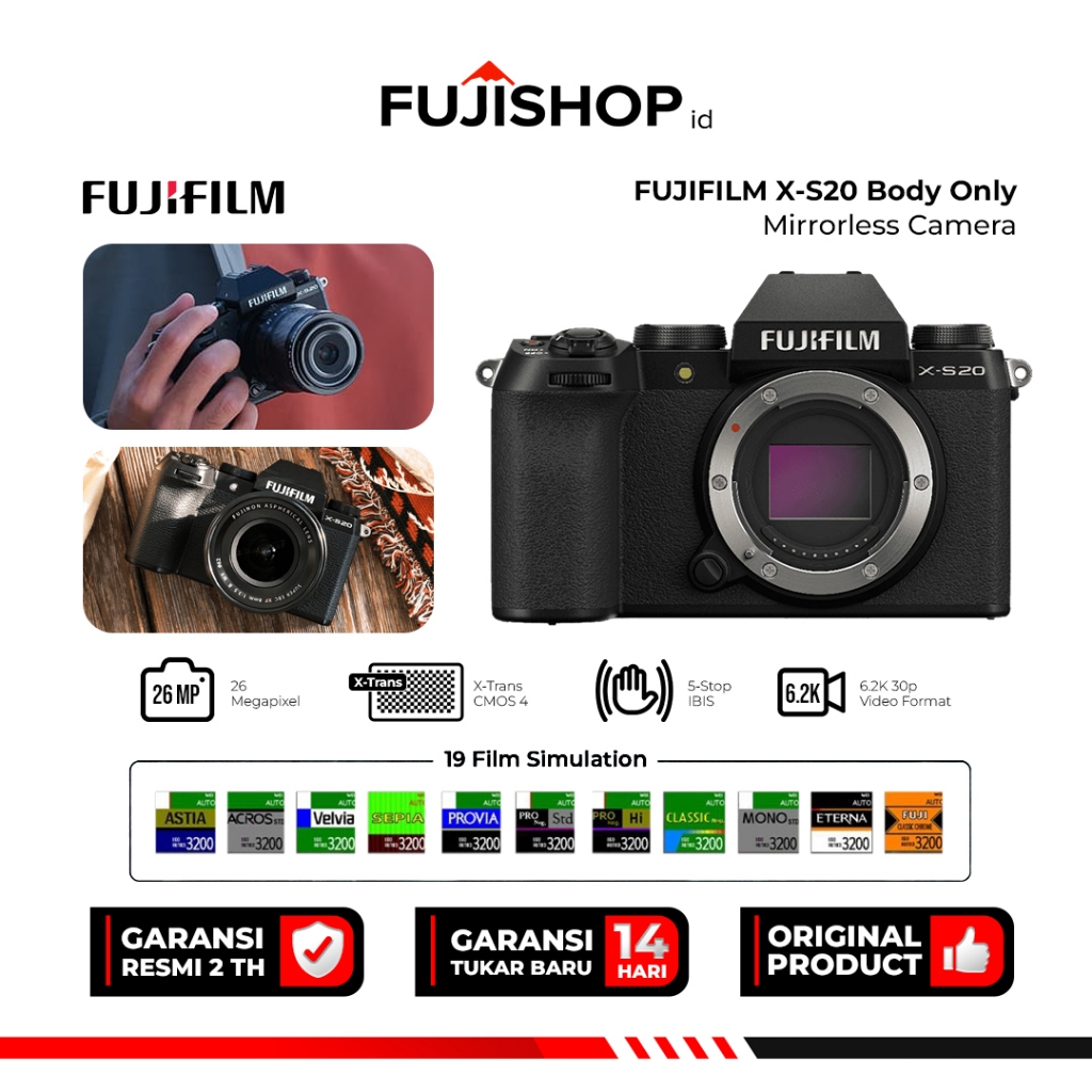 Fujifilm XS20 Fujifilm X-S20 Kamera Mirrorless Garansi Resmi